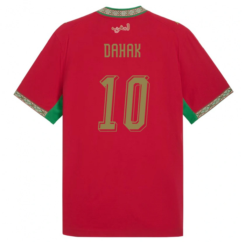 Danxen Dětské Maroko Mouad Dahak #10 Červená Zelená Bílá Domů Hráčské Dresy 26-28 Dres