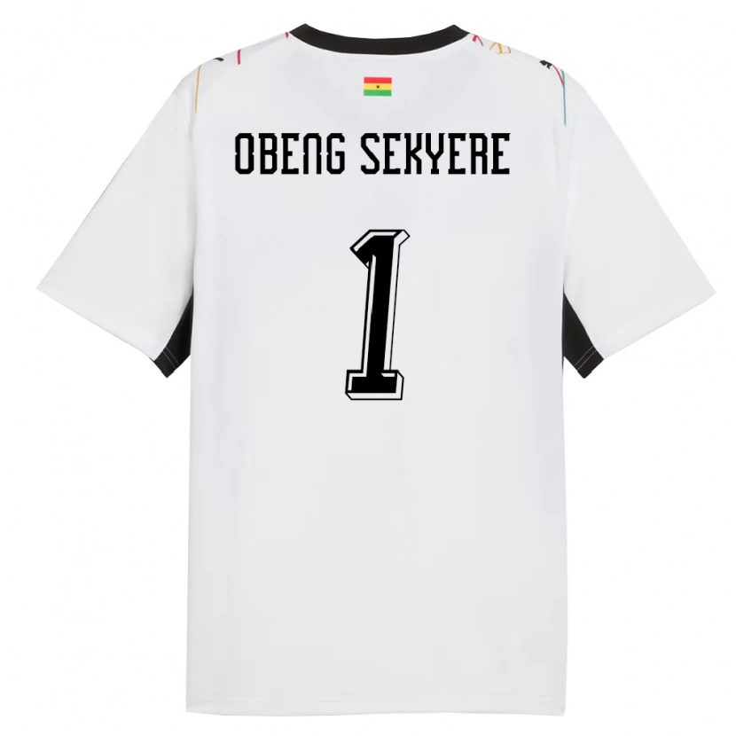 Danxen Dětské Ghana Gregory Obeng Sekyere #1 Bílá Černá Žlutá Domů Hráčské Dresy 26-28 Dres