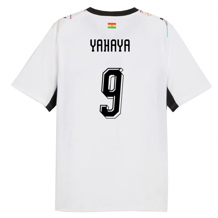Danxen Dětské Ghana Mohammed Yahaya #9 Bílá Černá Žlutá Domů Hráčské Dresy 26-28 Dres