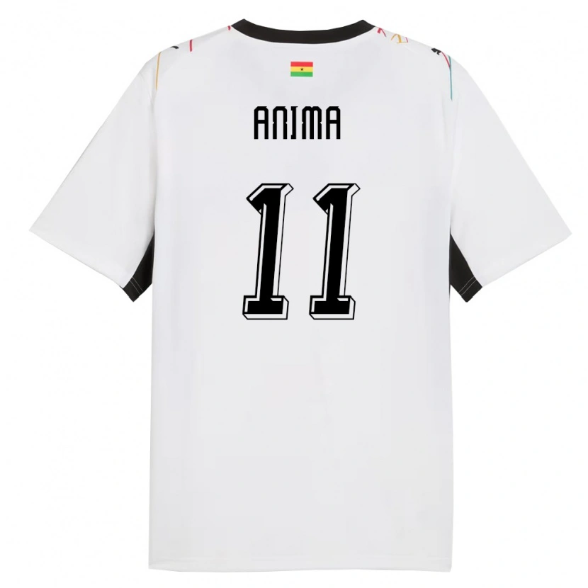 Danxen Dětské Ghana Naomi Anima #11 Bílá Černá Žlutá Domů Hráčské Dresy 26-28 Dres
