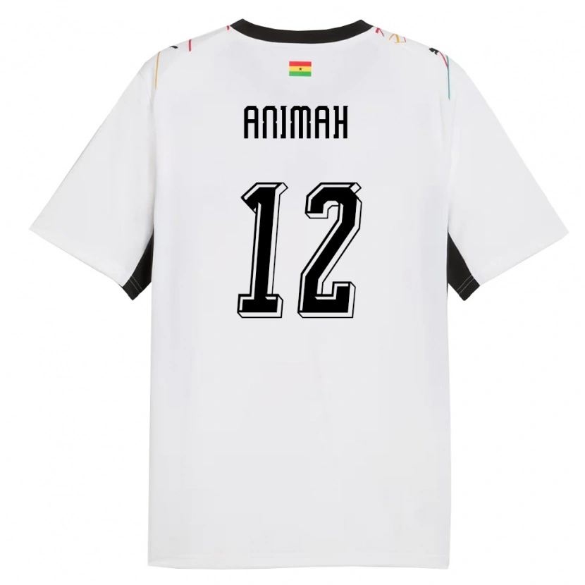 Danxen Dětské Ghana Grace Animah #12 Bílá Černá Žlutá Domů Hráčské Dresy 26-28 Dres