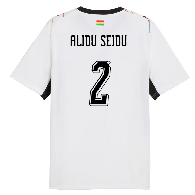 Danxen Dětské Ghana Alidu Seidu #2 Bílá Černá Žlutá Domů Hráčské Dresy 26-28 Dres