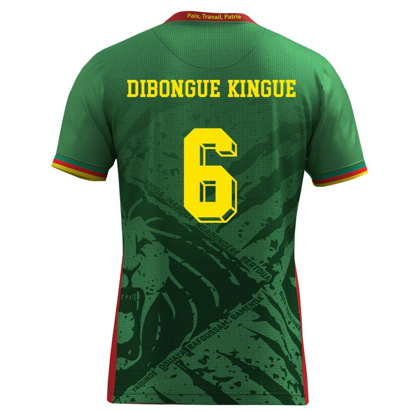 Danxen Dětské Kamerun Gael Dibongue Kingue #6 Zelená Žlutá Červená Domů Hráčské Dresy 26-28 Dres