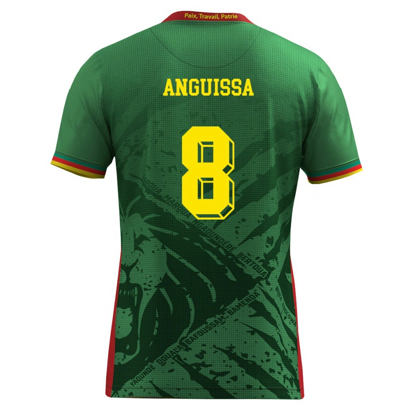 Danxen Dětské Kamerun Frank Anguissa #8 Zelená Žlutá Červená Domů Hráčské Dresy 26-28 Dres