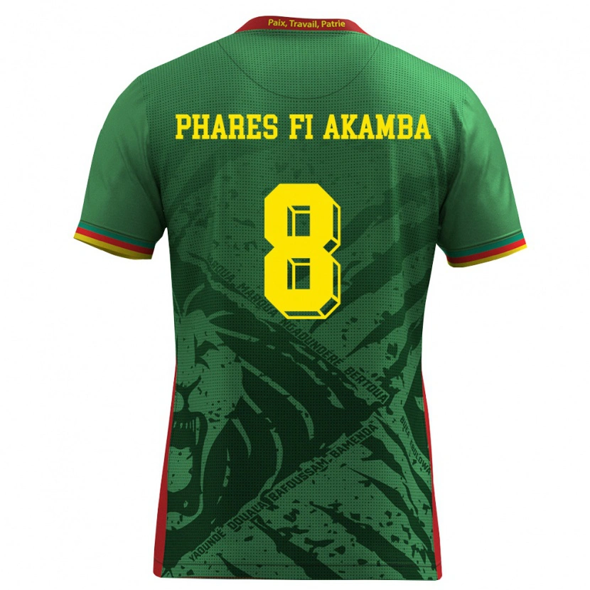 Danxen Dětské Kamerun Collins Phares Fi Akamba #8 Zelená Žlutá Červená Domů Hráčské Dresy 26-28 Dres
