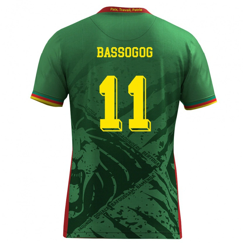 Danxen Dětské Kamerun Christian Bassogog #11 Zelená Žlutá Červená Domů Hráčské Dresy 26-28 Dres