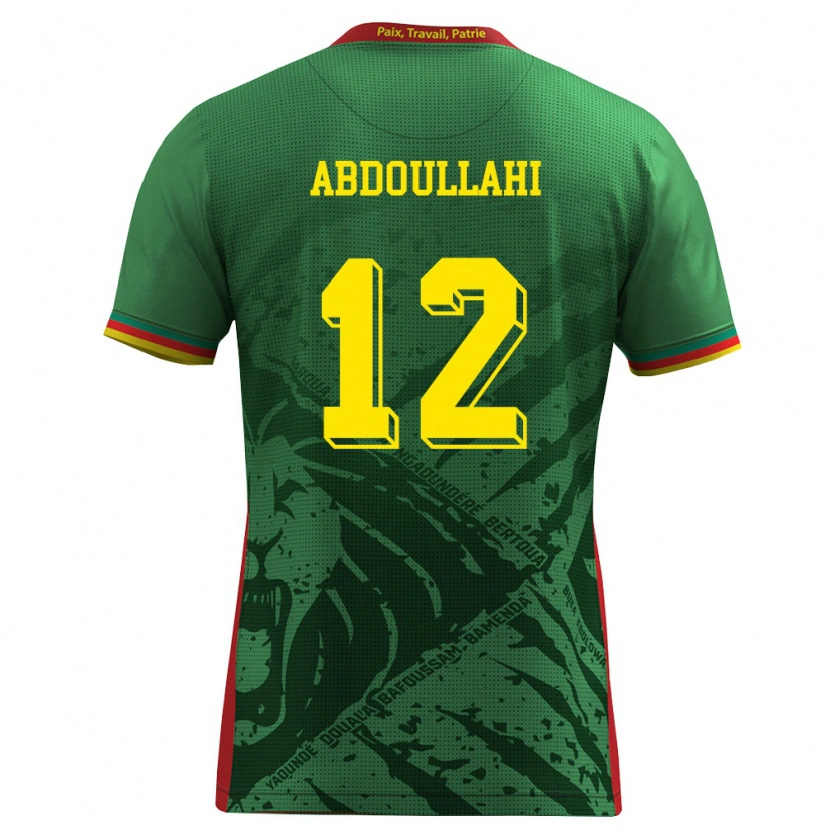 Danxen Dětské Kamerun Tidjani Ahmadou Abdoullahi #12 Zelená Žlutá Červená Domů Hráčské Dresy 26-28 Dres