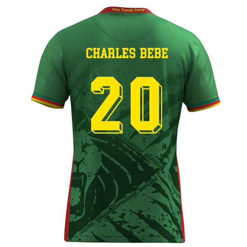 Danxen Dětské Kamerun Jean Charles Bebe #20 Zelená Žlutá Červená Domů Hráčské Dresy 26-28 Dres