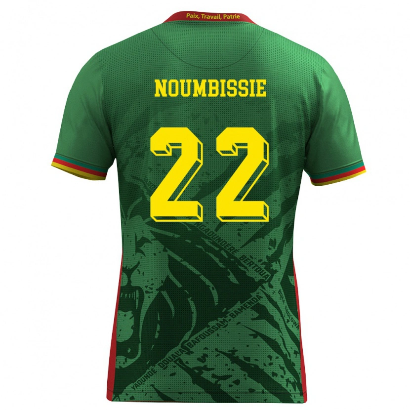 Danxen Dětské Kamerun Stéphane Noumbissie #22 Zelená Žlutá Červená Domů Hráčské Dresy 26-28 Dres