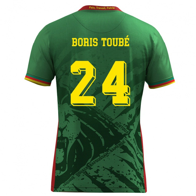 Danxen Dětské Kamerun Godefroy Christopher Boris Toubé #24 Zelená Žlutá Červená Domů Hráčské Dresy 26-28 Dres