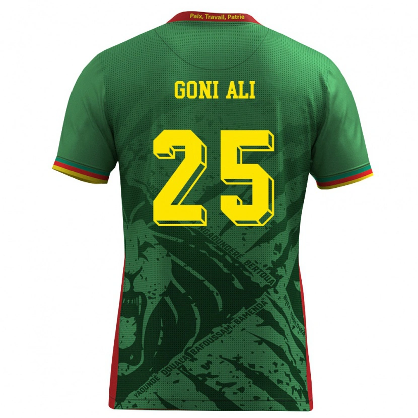 Danxen Dětské Kamerun Goni Ali #25 Zelená Žlutá Červená Domů Hráčské Dresy 26-28 Dres