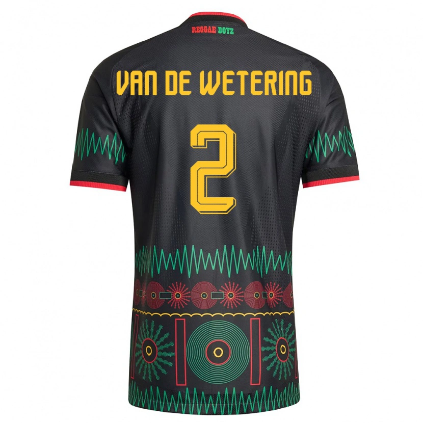 Danxen Dětské Jamajka Marlon Van De Wetering #2 Černá Červená Žlutá Daleko Hráčské Dresy 26-28 Dres
