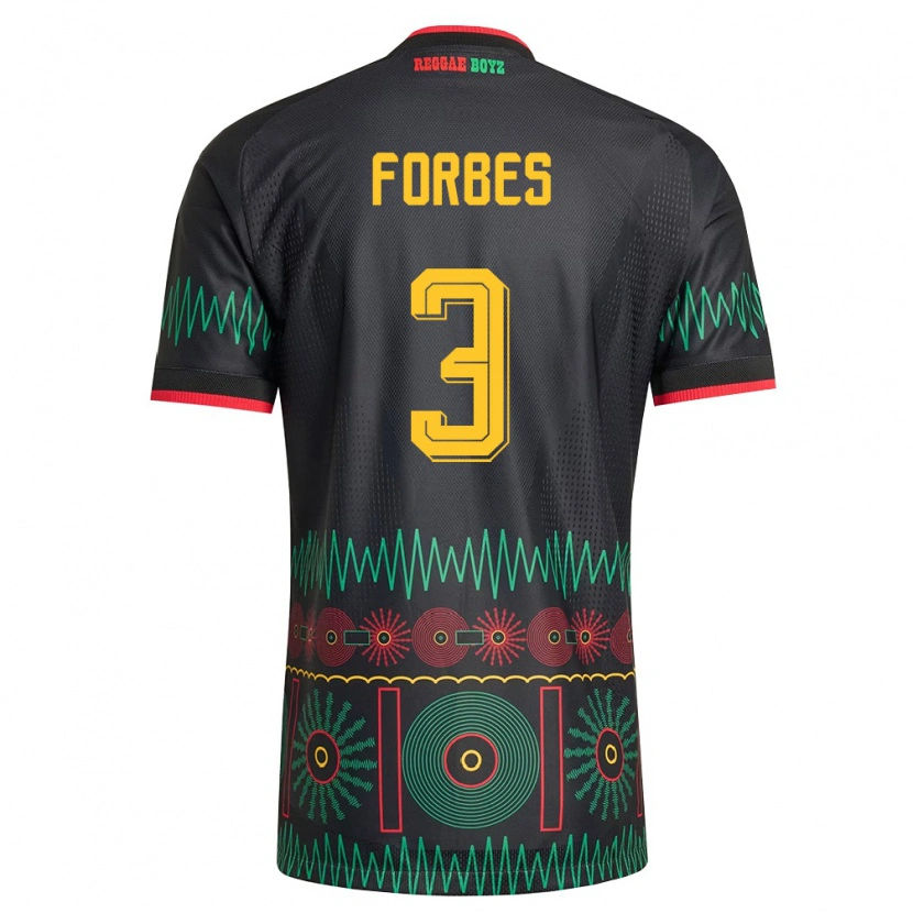 Danxen Dětské Jamajka Michael Forbes #3 Černá Červená Žlutá Daleko Hráčské Dresy 26-28 Dres