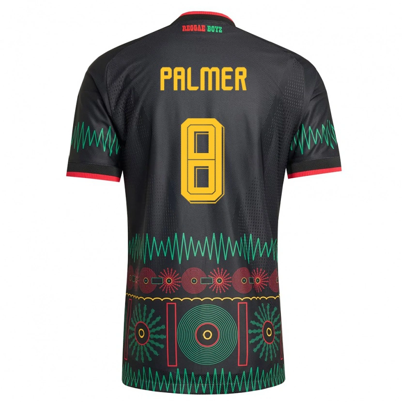 Danxen Dětské Jamajka Kasey Palmer #8 Černá Červená Žlutá Daleko Hráčské Dresy 26-28 Dres