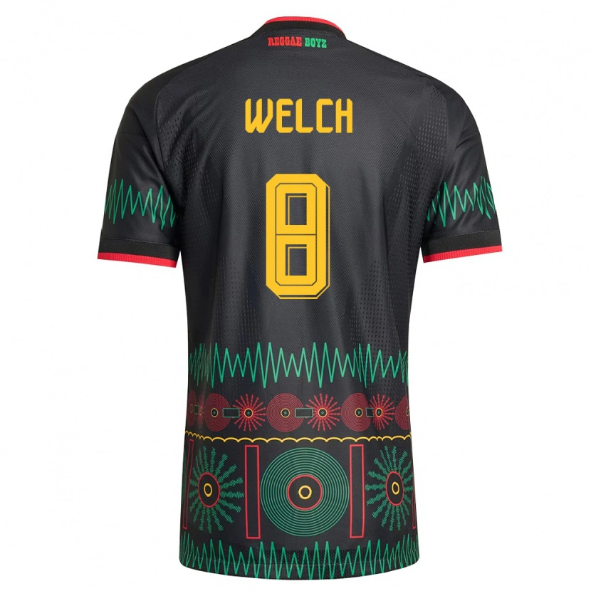 Danxen Dětské Jamajka Makai Welch #8 Černá Červená Žlutá Daleko Hráčské Dresy 26-28 Dres