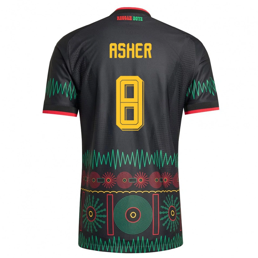 Danxen Dětské Jamajka Chinyelu Asher #8 Černá Červená Žlutá Daleko Hráčské Dresy 26-28 Dres