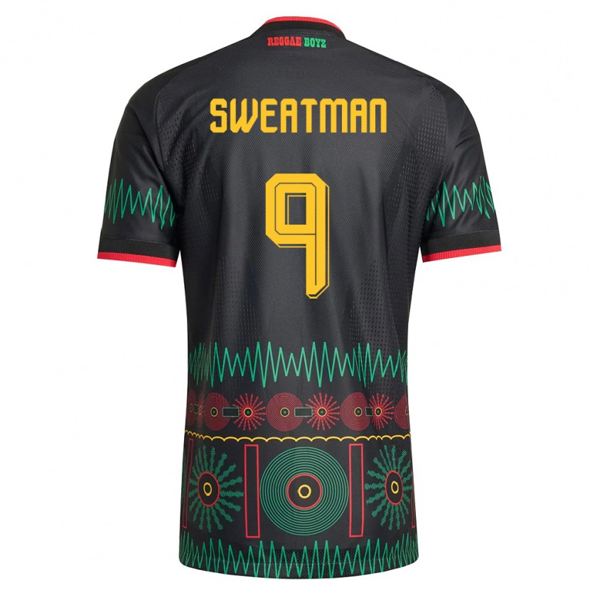 Danxen Dětské Jamajka Marlo Sweatman #9 Černá Červená Žlutá Daleko Hráčské Dresy 26-28 Dres