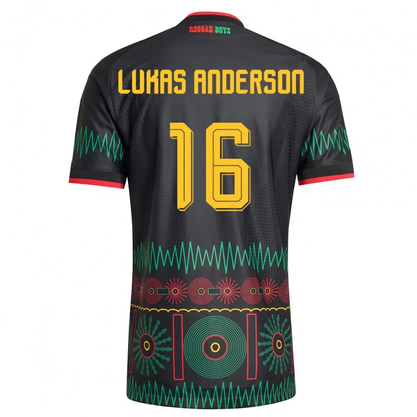 Danxen Dětské Jamajka Lukas Anderson #16 Černá Červená Žlutá Daleko Hráčské Dresy 26-28 Dres