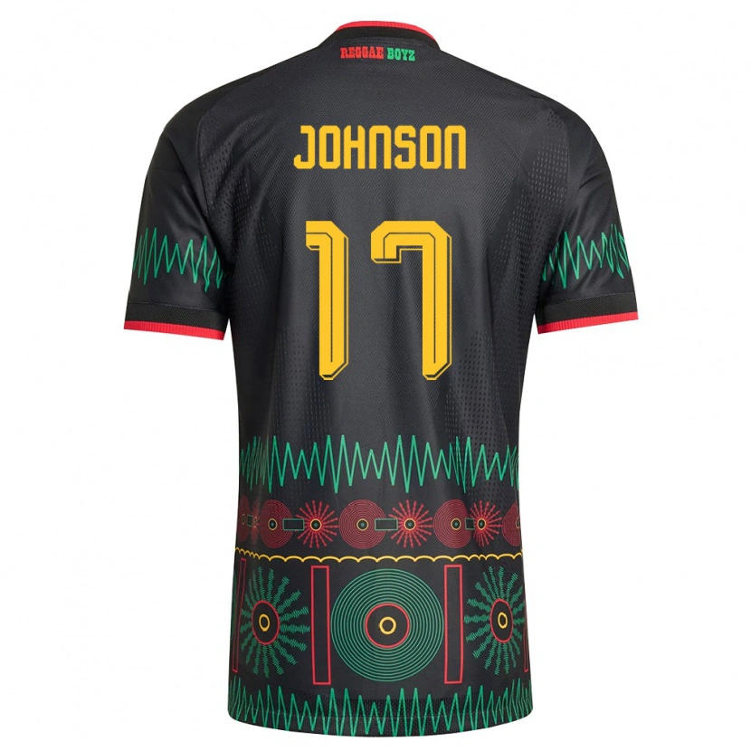 Danxen Dětské Jamajka Jabar Johnson #17 Černá Červená Žlutá Daleko Hráčské Dresy 26-28 Dres