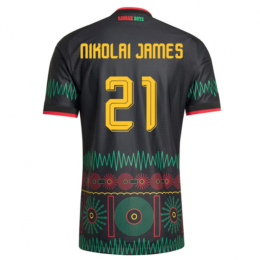 Danxen Dětské Jamajka Alex Nikolai James #21 Černá Červená Žlutá Daleko Hráčské Dresy 26-28 Dres