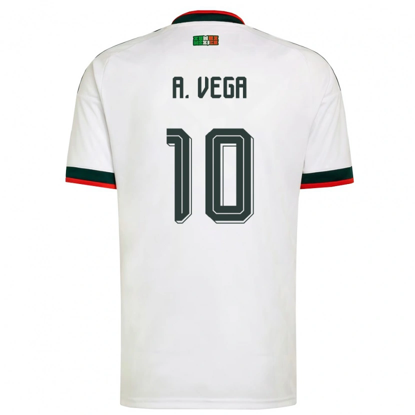 Danxen Dětské Mexiko Alexis Vega #10 Bílá Vínová Zelená Daleko Hráčské Dresy 26-28 Dres
