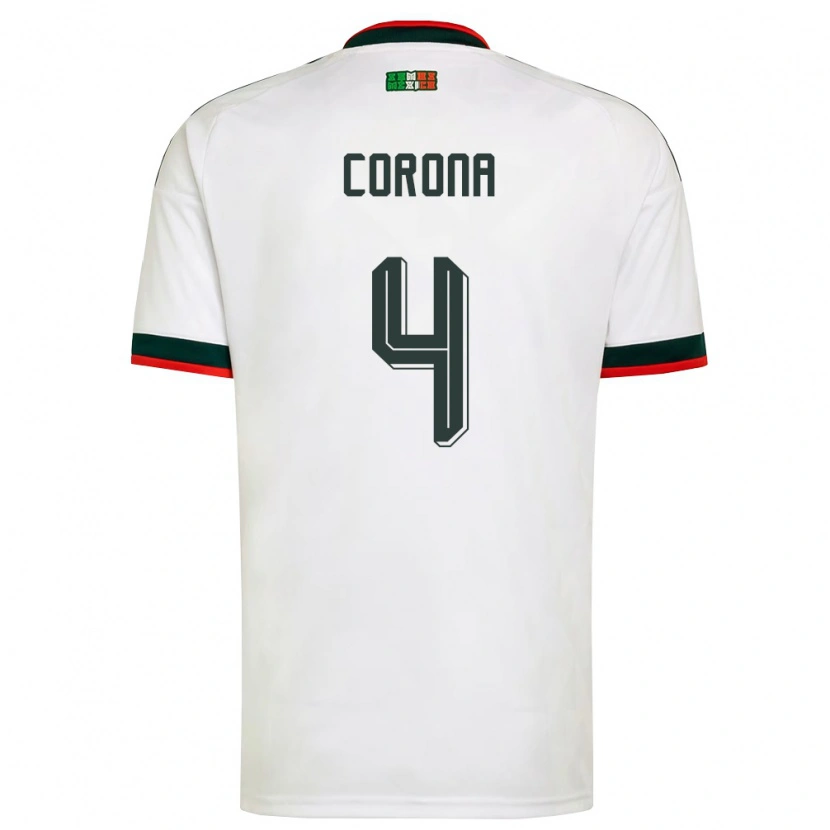Danxen Dětské Mexiko Michael Corona #4 Bílá Vínová Zelená Daleko Hráčské Dresy 26-28 Dres
