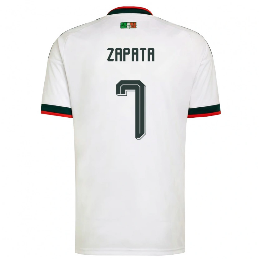 Danxen Dětské Mexiko Angel Zapata #7 Bílá Vínová Zelená Daleko Hráčské Dresy 26-28 Dres