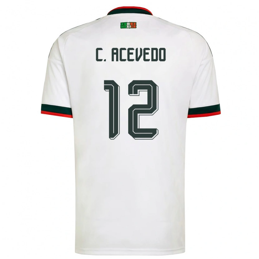 Danxen Dětské Mexiko Carlos Acevedo #12 Bílá Vínová Zelená Daleko Hráčské Dresy 26-28 Dres
