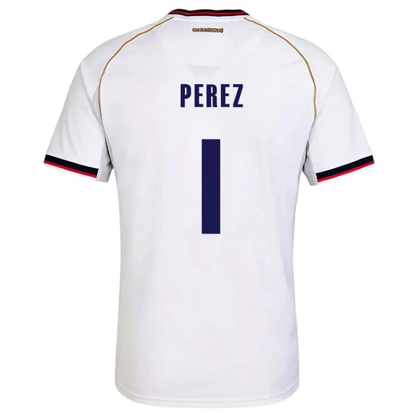 Danxen Dětské Panama Miguel Pérez #1 Bílá Červená Daleko Hráčské Dresy 26-28 Dres