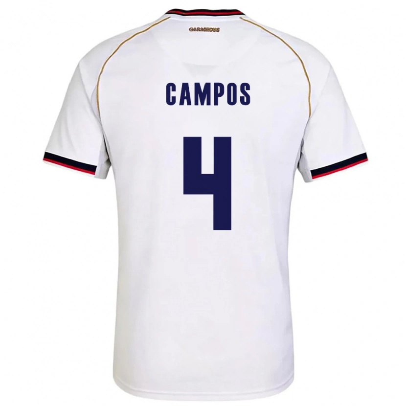 Danxen Dětské Panama Oliver Campos #4 Bílá Červená Daleko Hráčské Dresy 26-28 Dres