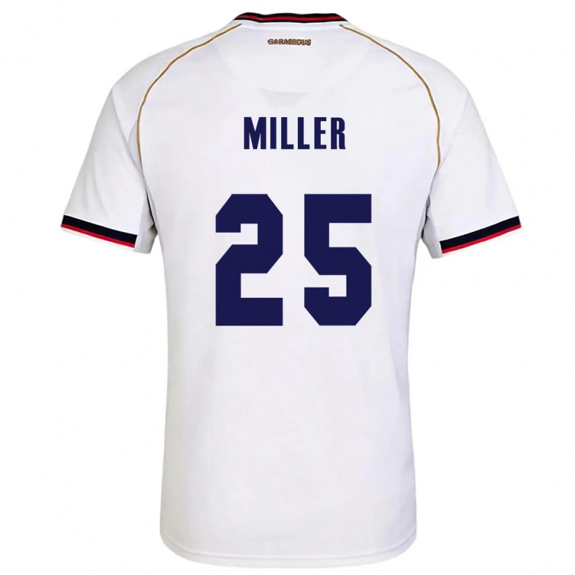 Danxen Dětské Panama Roderick Miller #25 Bílá Červená Daleko Hráčské Dresy 26-28 Dres