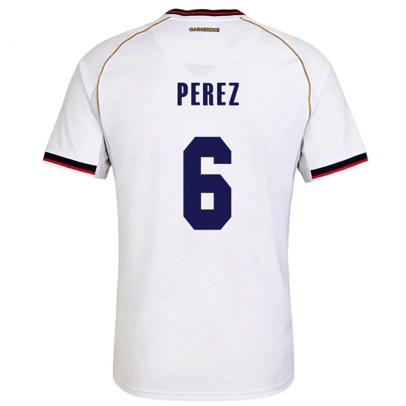 Danxen Dětské Panama Blas Pérez Jr. #6 Bílá Červená Daleko Hráčské Dresy 26-28 Dres