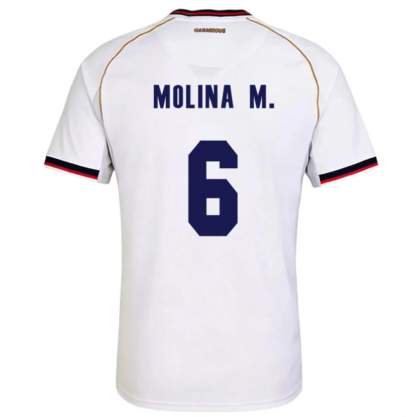 Danxen Dětské Panama Mariana Molina #6 Bílá Červená Daleko Hráčské Dresy 26-28 Dres
