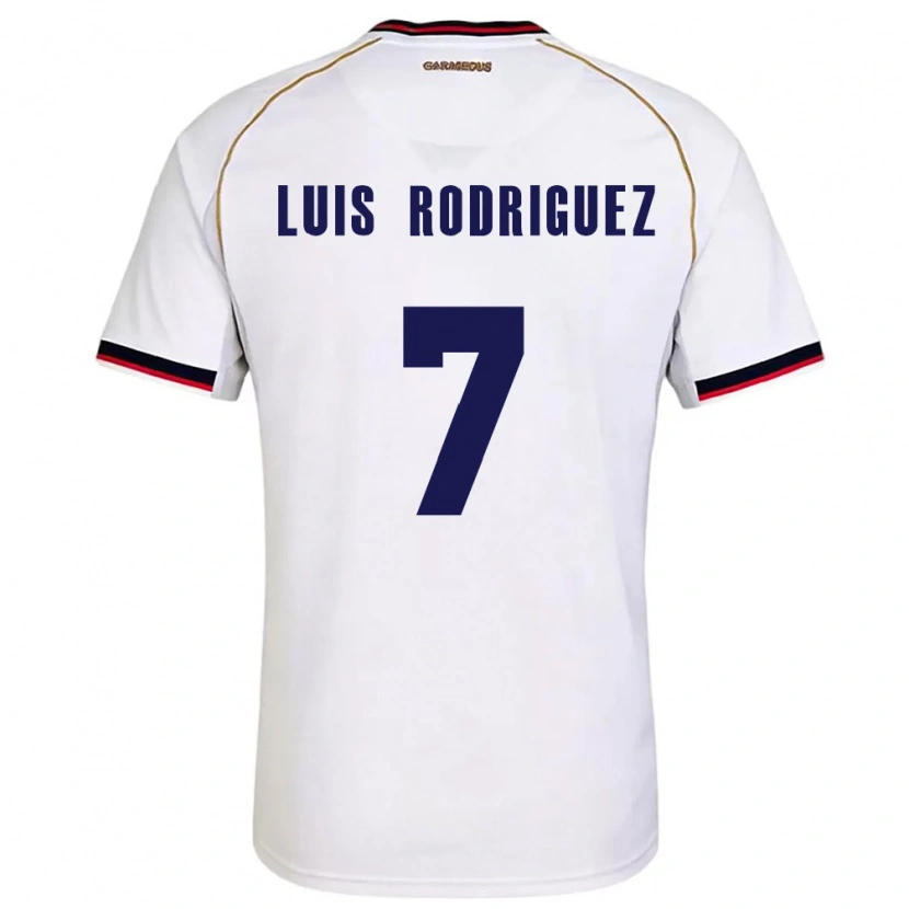 Danxen Dětské Panama José Luis Rodríguez #7 Bílá Červená Daleko Hráčské Dresy 26-28 Dres