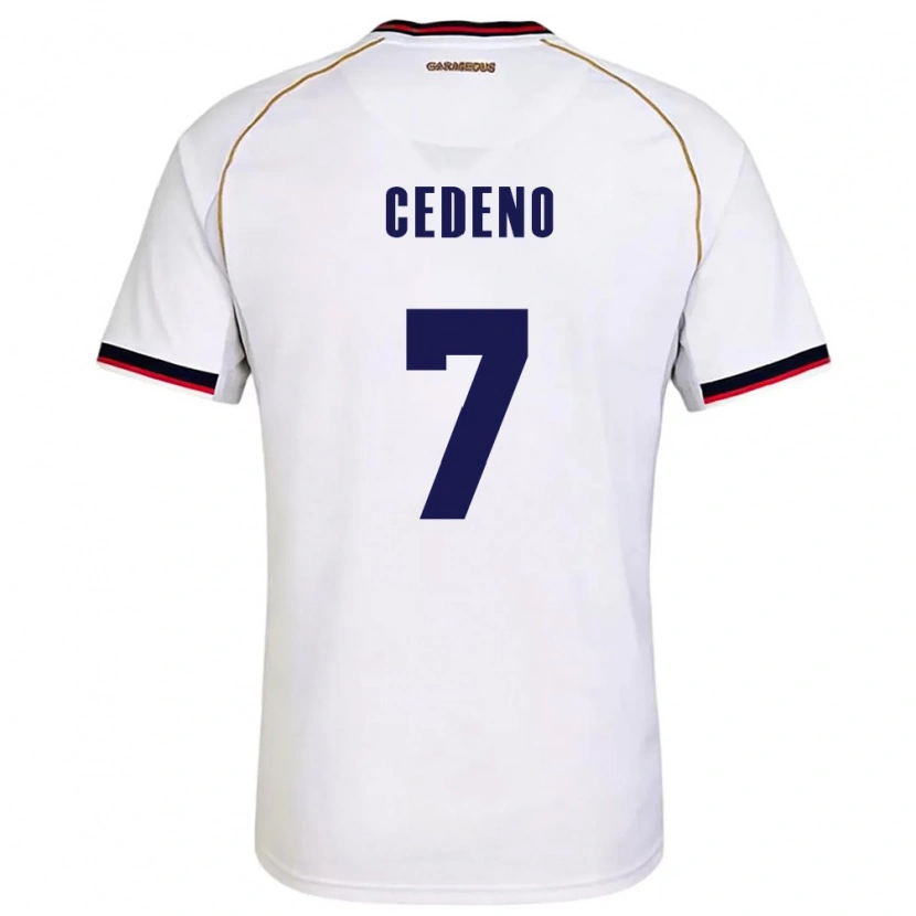 Danxen Dětské Panama Emily Cedeño #7 Bílá Červená Daleko Hráčské Dresy 26-28 Dres