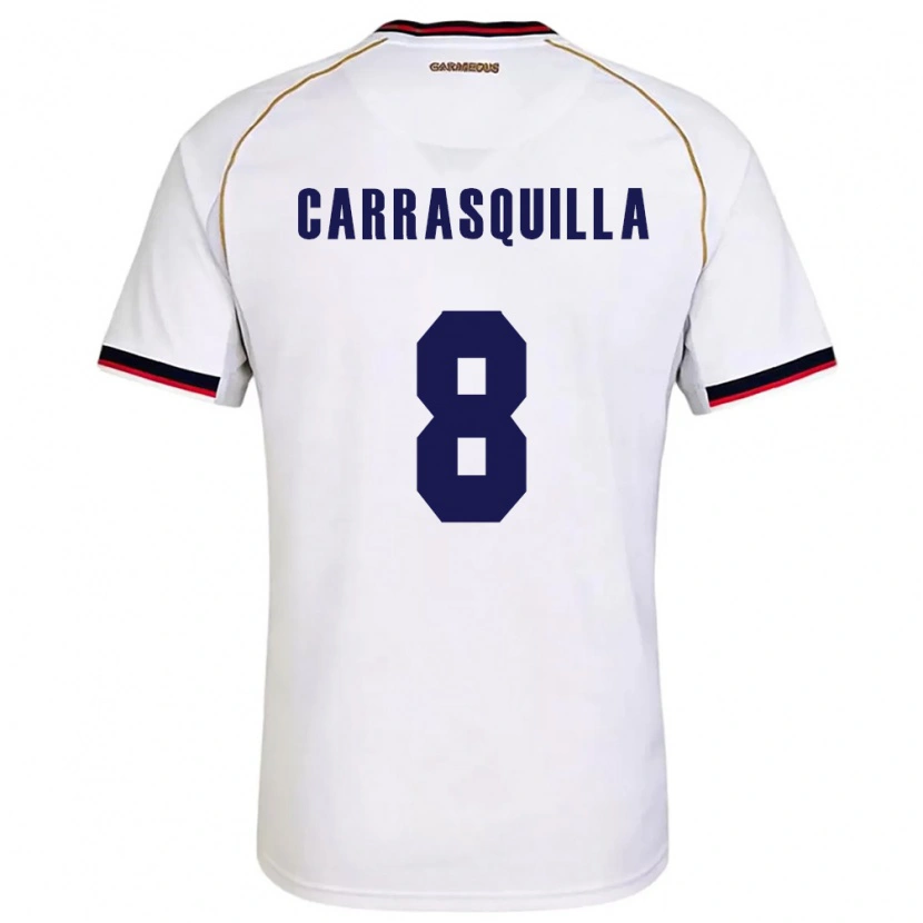 Danxen Dětské Panama Adalberto Carrasquilla #8 Bílá Červená Daleko Hráčské Dresy 26-28 Dres
