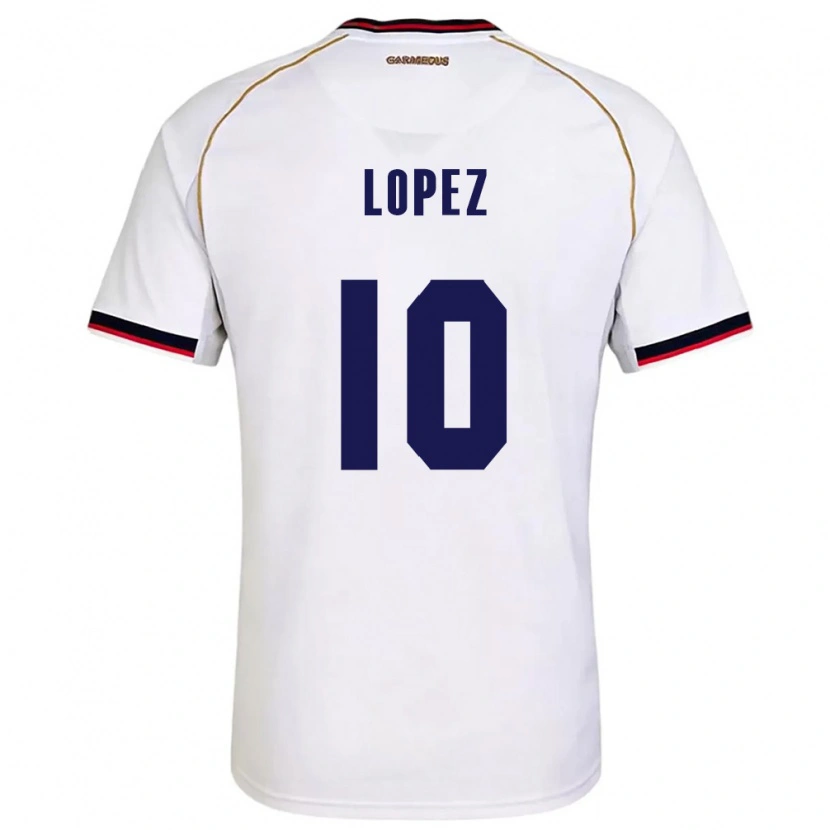 Danxen Dětské Panama Ovidio Lopez #10 Bílá Červená Daleko Hráčské Dresy 26-28 Dres