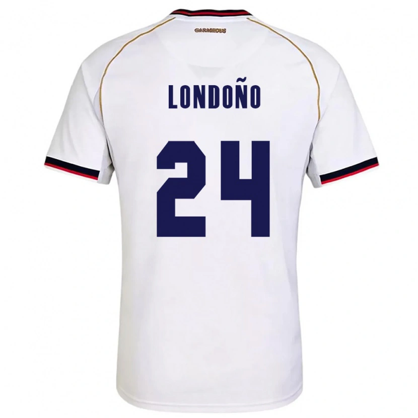 Danxen Dětské Panama Azarias Londoño #24 Bílá Červená Daleko Hráčské Dresy 26-28 Dres