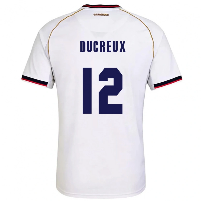 Danxen Dětské Panama Nadia Ducreux #12 Bílá Červená Daleko Hráčské Dresy 26-28 Dres