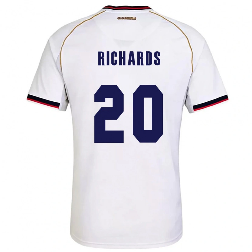 Danxen Dětské Panama Moisés Richards #20 Bílá Červená Daleko Hráčské Dresy 26-28 Dres