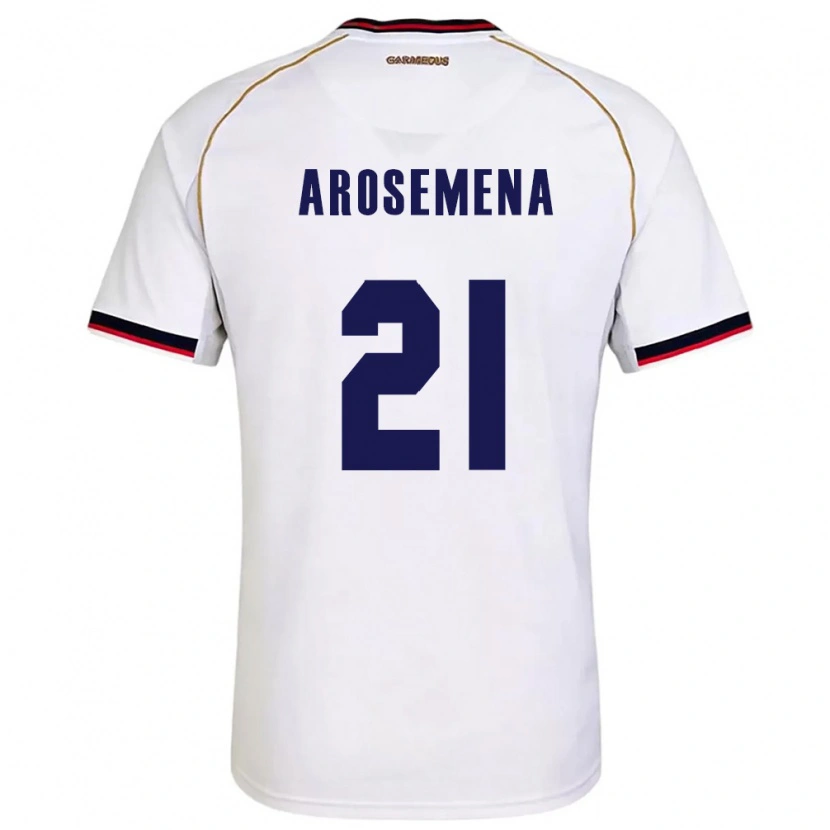 Danxen Dětské Panama Pablo Arosemena #21 Bílá Červená Daleko Hráčské Dresy 26-28 Dres