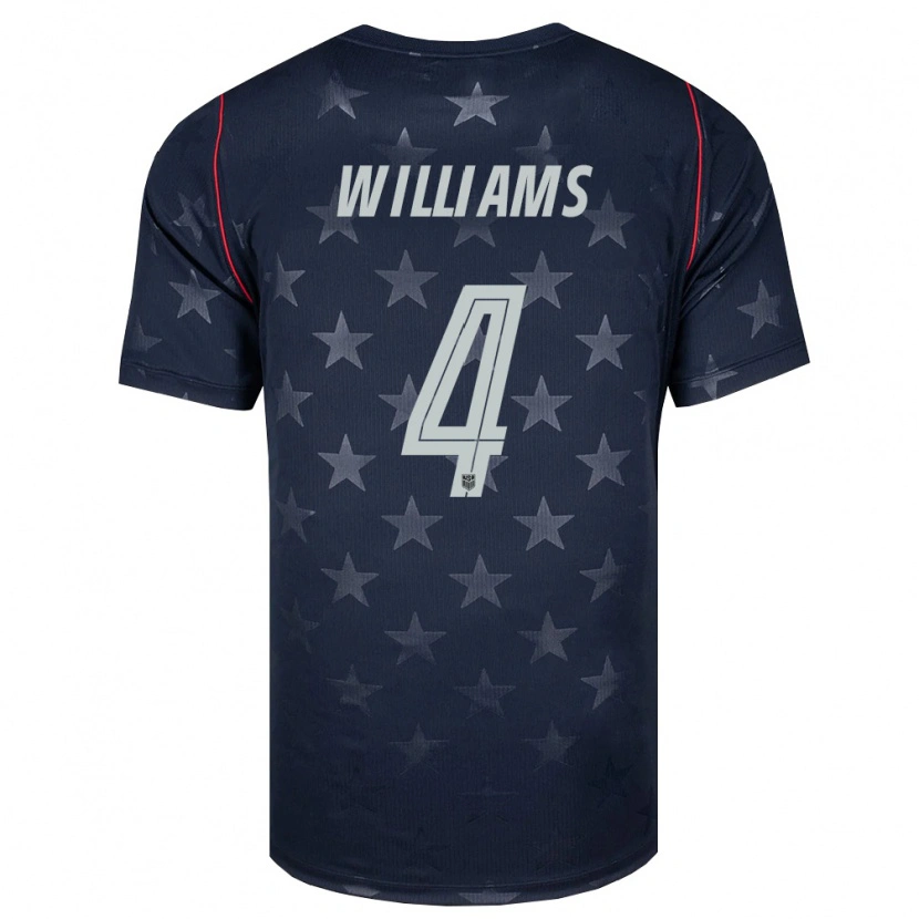 Danxen Dětské Spojené Státy Americké Thomas Williams #4 Černá Bílá Červená Daleko Hráčské Dresy 26-28 Dres