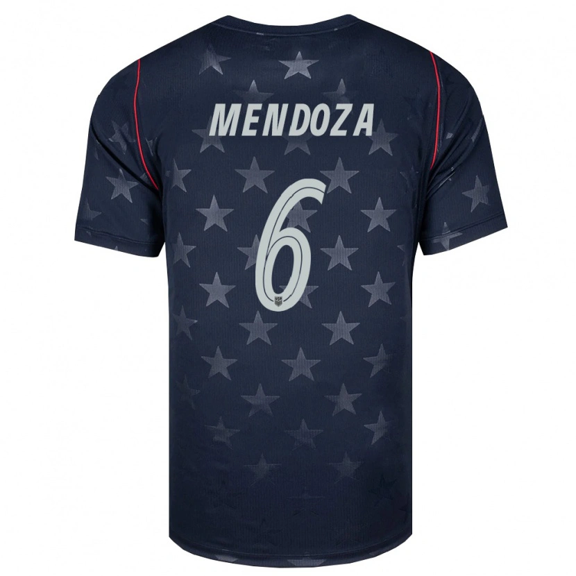 Danxen Dětské Spojené Státy Americké Edwyn Mendoza #6 Černá Bílá Červená Daleko Hráčské Dresy 26-28 Dres