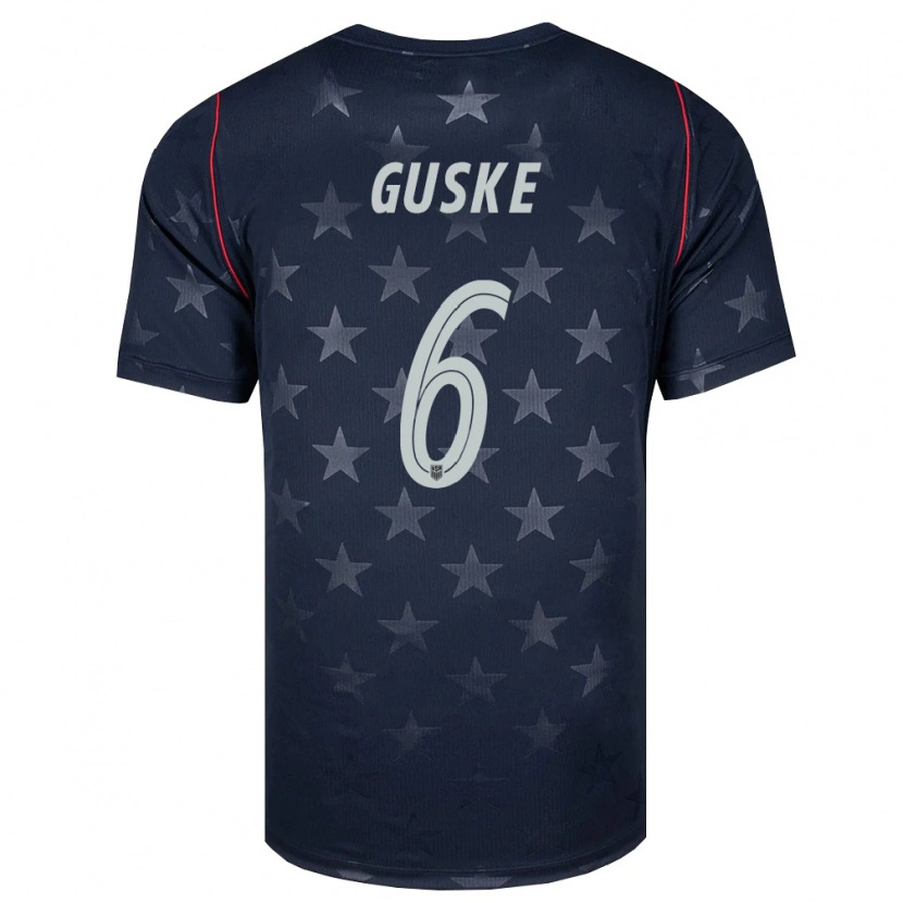 Danxen Dětské Spojené Státy Americké Colin Guske #6 Černá Bílá Červená Daleko Hráčské Dresy 26-28 Dres