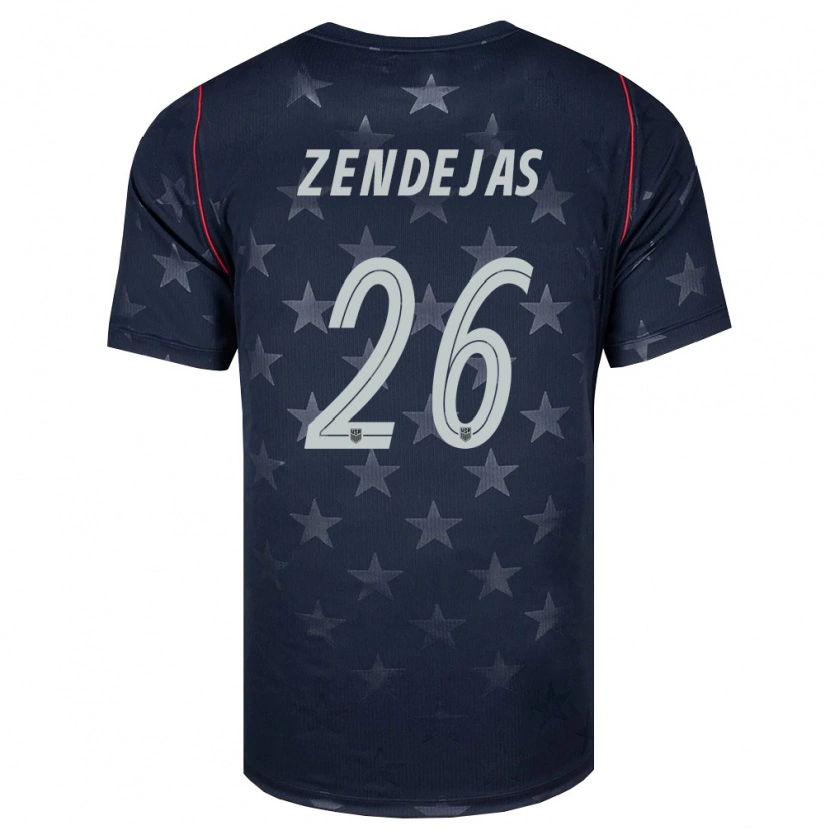 Danxen Dětské Spojené Státy Americké Álex Zendejas #26 Černá Bílá Červená Daleko Hráčské Dresy 26-28 Dres