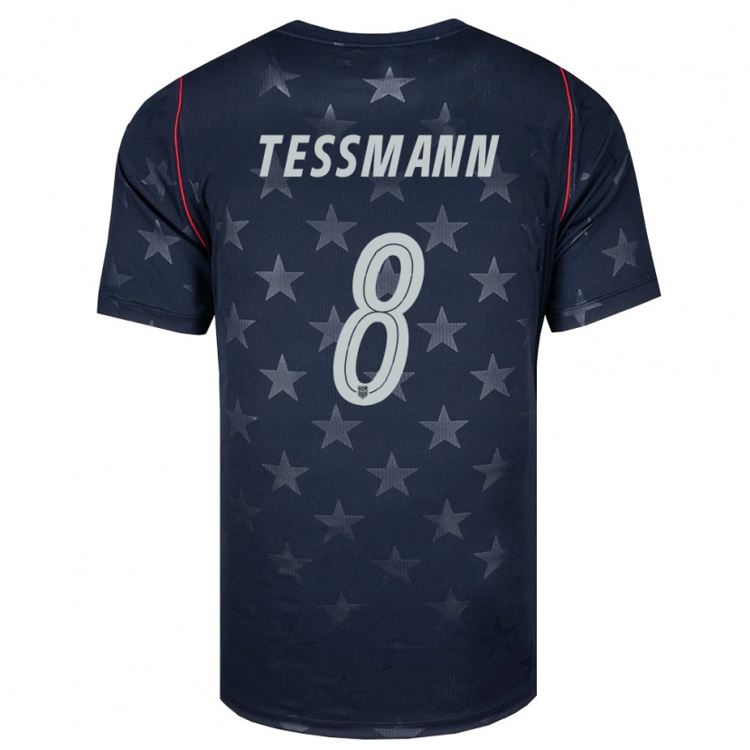 Danxen Dětské Spojené Státy Americké Tanner Tessmann #8 Černá Bílá Červená Daleko Hráčské Dresy 26-28 Dres