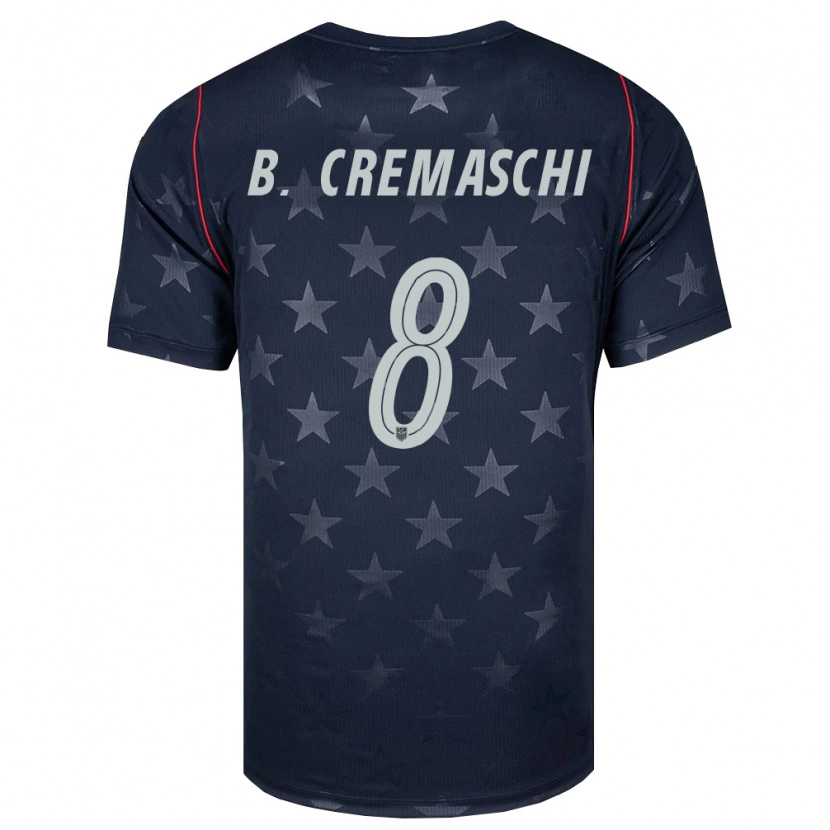 Danxen Dětské Spojené Státy Americké Benjamin Cremaschi #8 Černá Bílá Červená Daleko Hráčské Dresy 26-28 Dres