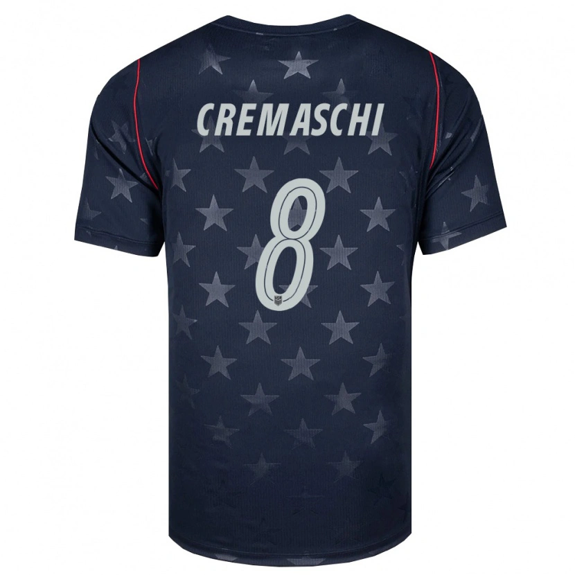 Danxen Dětské Spojené Státy Americké Benja Cremaschi #8 Černá Bílá Červená Daleko Hráčské Dresy 26-28 Dres