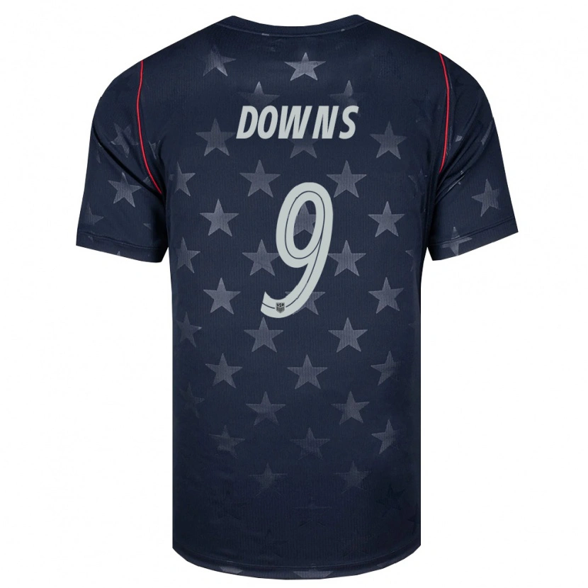 Danxen Dětské Spojené Státy Americké Damion Downs #9 Černá Bílá Červená Daleko Hráčské Dresy 26-28 Dres