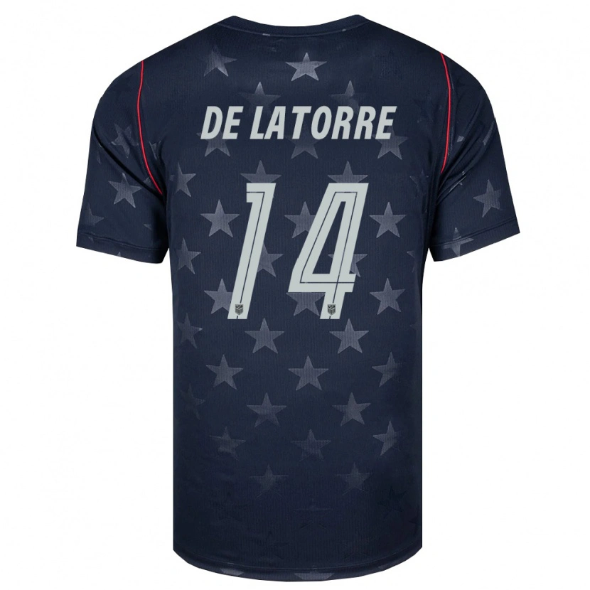 Danxen Dětské Spojené Státy Americké Luca De La Torre #14 Černá Bílá Červená Daleko Hráčské Dresy 26-28 Dres